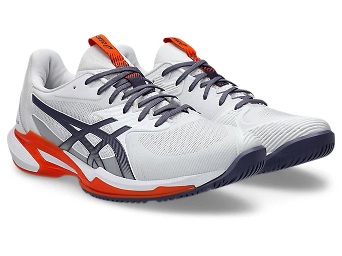 Asics Solution Speed FF 3 All Court Men Tennis Shoes - White/Grey/Purple