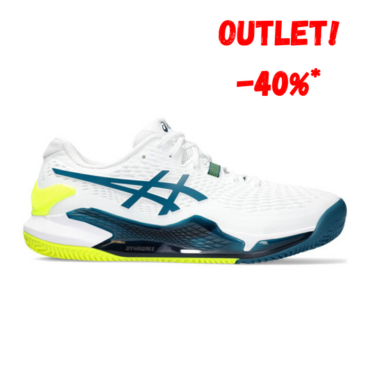 Zapatillas de Tenis Hombre Asics Gel-Resolution 9 Tierra Batida - Blanco/Verde