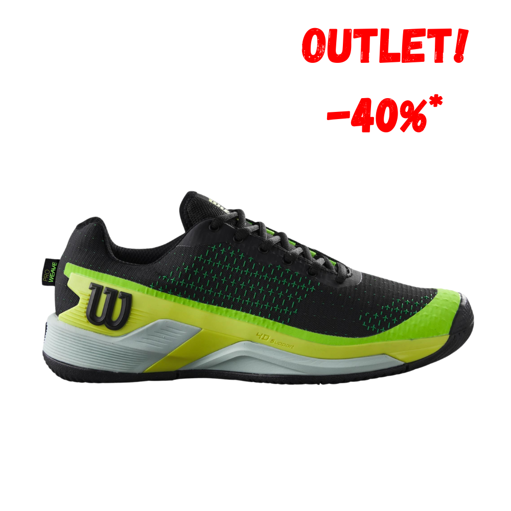 Zapatillas de Tenis Hombre Wilson Rush Pro Extra Duty Piso Mixto -Negro/Fluorescente