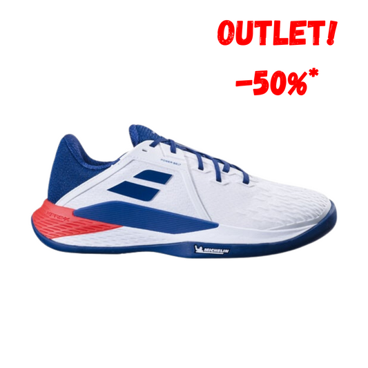 Zapatillas de Tenis Hombre Babolat Propulse Fury 3 Tierra Batida - Blanco/Azul