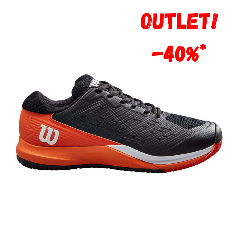 Zapatillas de Tenis Hombre Wilson Rush Pro Ace Piso Mixto - Negro/Naranja