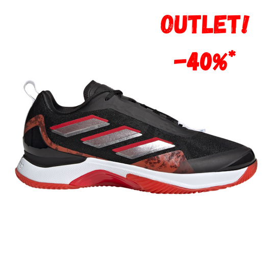 Sapatilha de Ténis Feminina Adidas Avacourt Clay Court - Preto Vermelho