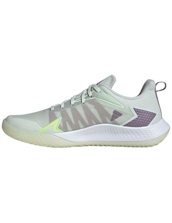 Zapatillas de Tenis Mujer Adidas Defiant Speed ​​Piso Mixto - Blanco/ Plateado