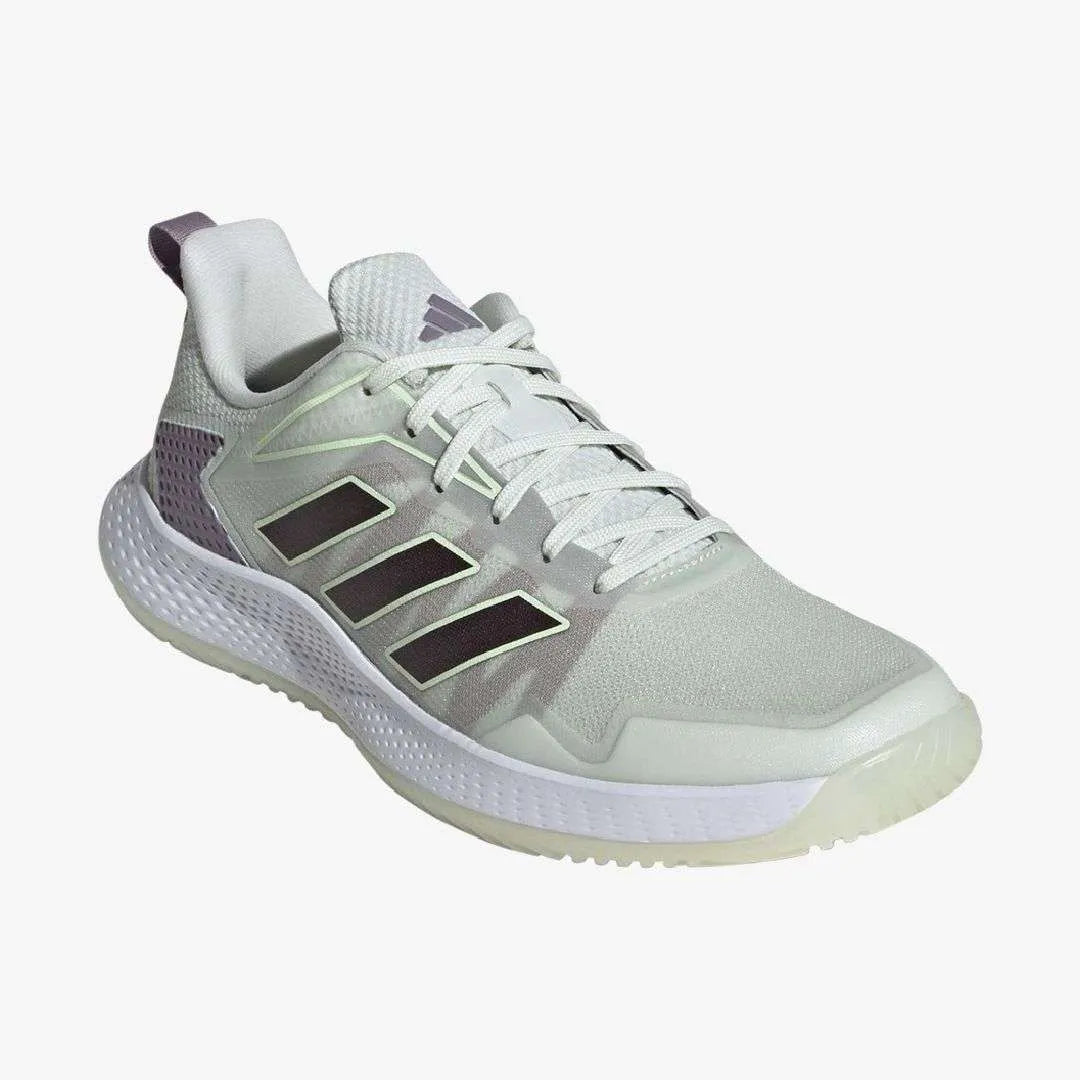 Zapatillas de Tenis Mujer Adidas Defiant Speed ​​Piso Mixto - Blanco/ Plateado