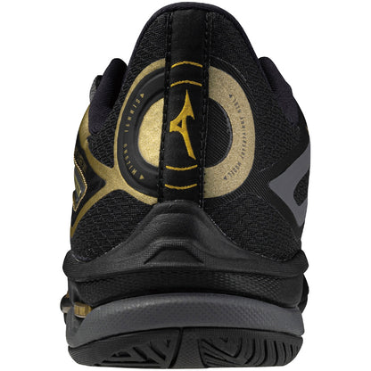 Sapatilha de Ténis Masculina Mizuno Wave Exceed Tour 6  10° Aniv. All Court - Preto/Dourado