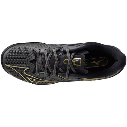 Sapatilha de Ténis Masculina Mizuno Wave Exceed Tour 6  10° Aniv. All Court - Preto/Dourado