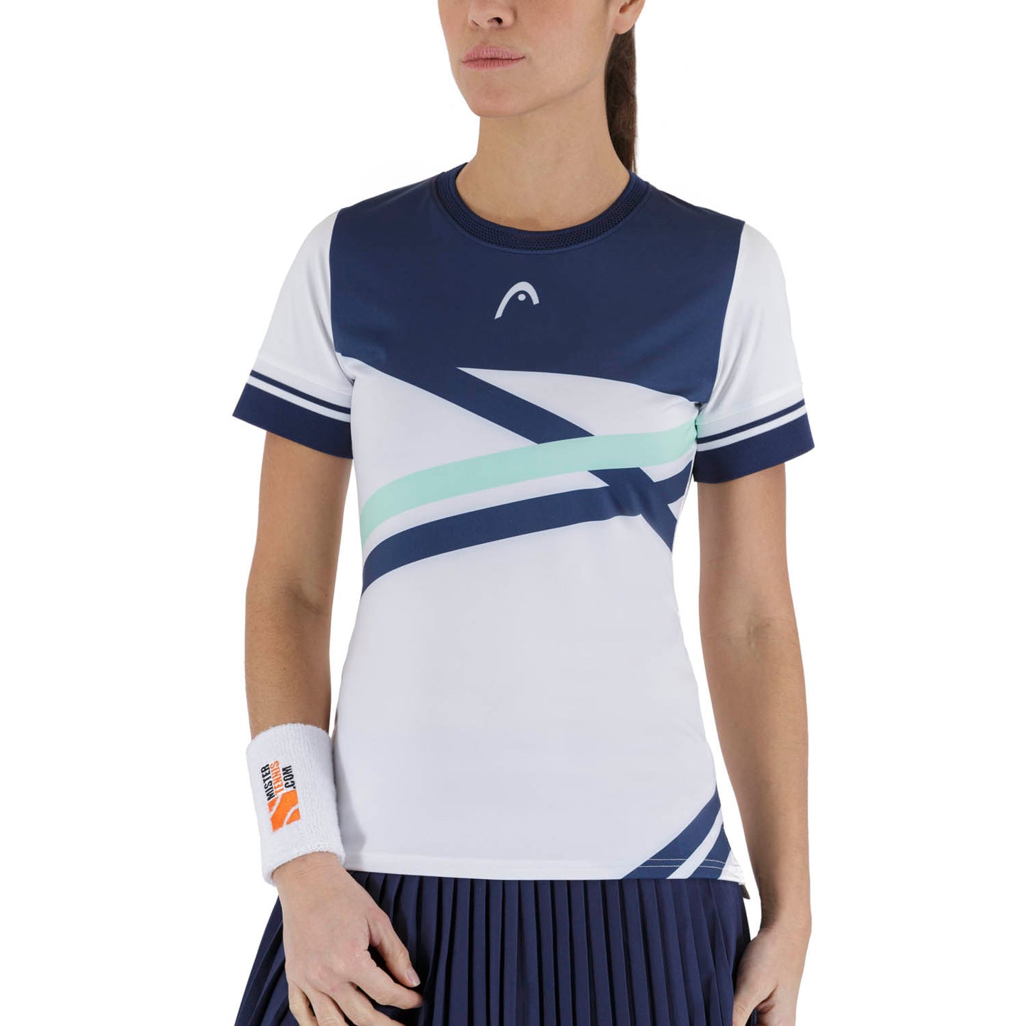 Head Women Performance T-Shirt White/Navy/Green